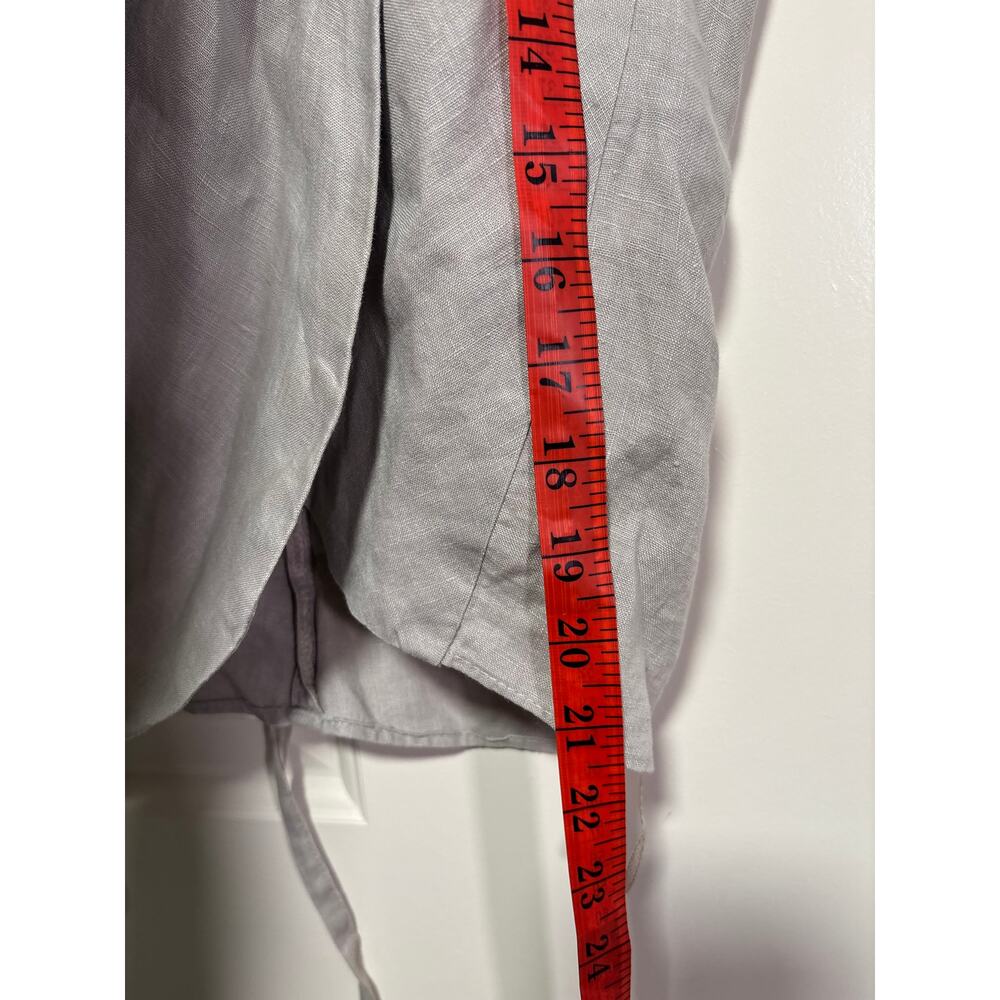 Zara Gray Halter Tie Back Linen Top S - Picture 6 of 8